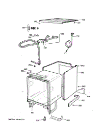04 - Cabinet & Exterior Parts parts for Ge Dishwasher GSC3230ZZ0WW from AppliancePartsPros.com