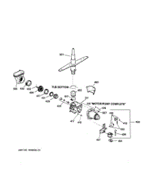 03 - Motor-Pump Mechanism parts for Ge Dishwasher GSD3810Z02AA from AppliancePartsPros.com