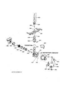 03 - Motor-Pump Mechanism parts for Ge Dishwasher GSD1150X70 from AppliancePartsPros.com