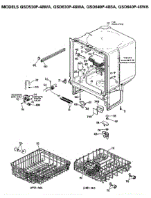 Tub And Rack parts for Ge Dishwasher GSD640P-48WB from AppliancePartsPros.com