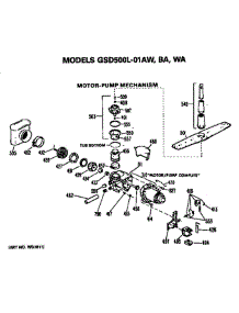 Motor-Pump parts for Ge Dishwasher GSD500L01WA from AppliancePartsPros.com