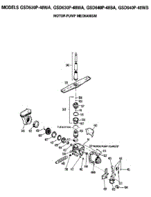 Motor-Pump Mechanism parts for Ge Dishwasher GSD630P-48WA from AppliancePartsPros.com