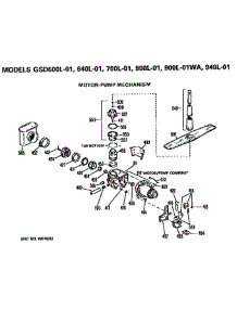 Motor-Pump parts for Ge Dishwasher GSD700L01 from AppliancePartsPros.com