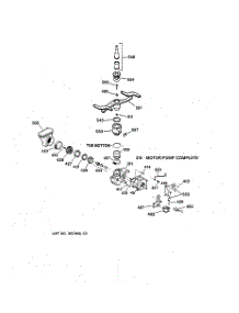 03 - Motor Pump Mechanism parts for Ge Dishwasher GSD4120Y01BB from AppliancePartsPros.com