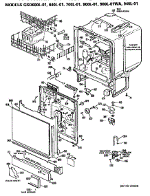 Tub / Front Panel parts for Ge Dishwasher GSD900L01WA from AppliancePartsPros.com
