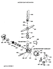03 - Motor-Pump Mechanism parts for Ge Dishwasher GSD900X-66BA from AppliancePartsPros.com