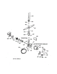 03 - Motor Pump Mechanism parts for Ge Dishwasher GSD900X-03BA from AppliancePartsPros.com