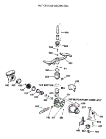 03 - Motor-Pump Mechanism parts for Ge Dishwasher GSD1930T64WW from AppliancePartsPros.com