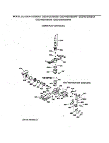 03 - Motor-Pump Mechanism parts for Ge Dishwasher GSD4430X66WW from AppliancePartsPros.com