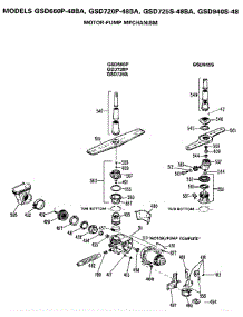 Motor-Pump Mechanism parts for Ge Dishwasher GSD940S-48 from AppliancePartsPros.com