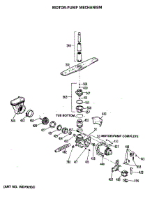 03 - Motor-Pump Mechanism parts for Ge Dishwasher GSM603P-48AW from AppliancePartsPros.com