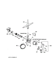 03 - Motor-Pump Mechanism parts for Ge Dishwasher PSD3430Z00WW from AppliancePartsPros.com