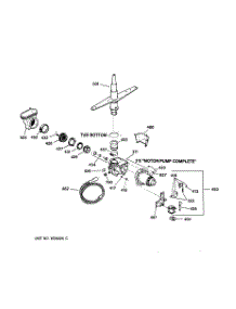 03 - Motor-Pump Mechanism parts for Ge Dishwasher HDA180X-72WW from AppliancePartsPros.com