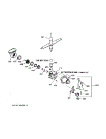 03 - Motor-Pump Mechanism parts for Ge Dishwasher GSD3810Z00AA from AppliancePartsPros.com