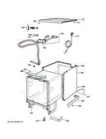 04 - Cabinet & Exterior Parts parts for Ge Dishwasher GSC720Y07WH from AppliancePartsPros.com