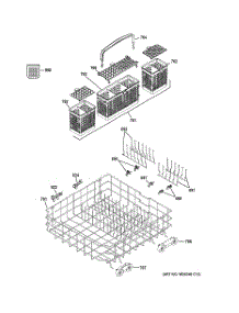04 - Lower Rack Assembly parts for Ge Dishwasher PDWT302V00II from AppliancePartsPros.com