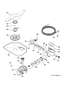 05 - Motor-Pump Mechanism parts for Ge Dishwasher GDWT100R30WW from AppliancePartsPros.com
