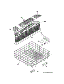 04 - Lower Rack Assembly parts for Ge Dishwasher PDWT380R30SS from AppliancePartsPros.com