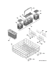 04 - Lower Rack Assembly parts for Ge Dishwasher PDWF800R30WW from AppliancePartsPros.com