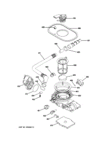 06 - Motor-Pump Mechanism parts for Ge Dishwasher ZBD9900R00II from AppliancePartsPros.com