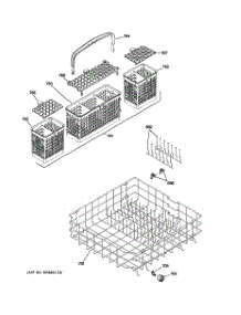 04 - Lower Rack Assembly parts for Ge Dishwasher PDW7800R10WW from AppliancePartsPros.com