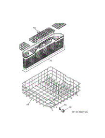 04 - Lower Rack Assembly parts for Ge Dishwasher GLD4209L25WW from AppliancePartsPros.com