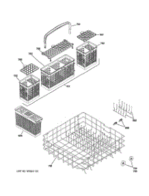 04 - Lower Rack Assembly parts for Ge Dishwasher GLD7400R10CC from AppliancePartsPros.com