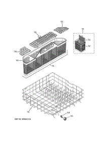 04 - Lower Rack Assembly parts for Ge Dishwasher GLD4408R00WW from AppliancePartsPros.com