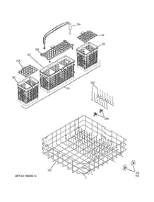 04 - Lower Rack Assembly parts for Ge Dishwasher GLD6700N00WW from AppliancePartsPros.com