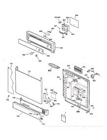 Escutcheon & Door Assembly parts for Ge Dishwasher GSD1200G20WW from AppliancePartsPros.com