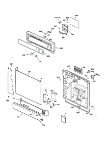 Escutcheon & Door Assembly parts for Ge Dishwasher GSD1000G20WW from AppliancePartsPros.com