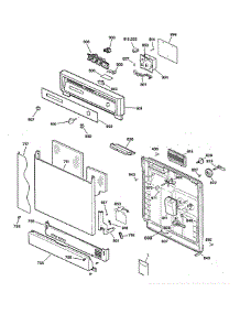 Escutcheon & Door Assembly parts for Ge Dishwasher GSD2700G20WW from AppliancePartsPros.com