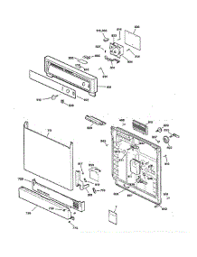 Escutcheon & Door Assembly parts for Ge Dishwasher GSD2001J20BB from AppliancePartsPros.com