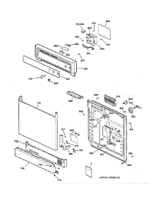Escutcheon & Door Assembly parts for Ge Dishwasher GSD1900J20WH from AppliancePartsPros.com