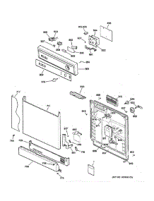 Escutcheon & Door Assembly parts for Ge Dishwasher GSD2201G20WW from AppliancePartsPros.com