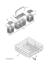 04 - Lower Rack Assembly parts for Ge Dishwasher GLD6210L15BB from AppliancePartsPros.com