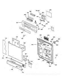 Escutcheon & Door Assembly parts for Ge Dishwasher GSD3400G20CC from AppliancePartsPros.com