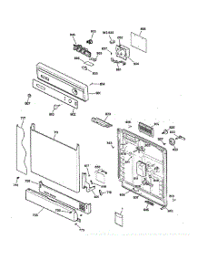 Escutcheon & Door Assembly parts for Ge Dishwasher GSD3200J20BB from AppliancePartsPros.com