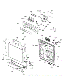 Escutcheon & Door Assembly parts for Ge Dishwasher GSD4060J20SS from AppliancePartsPros.com