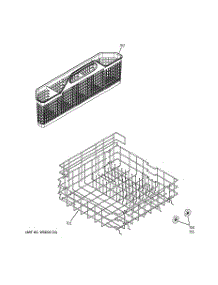 04 - Lower Rack Assembly parts for Ge Dishwasher GSD6300J10WW from AppliancePartsPros.com