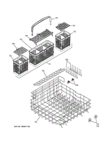 04 - Lower Rack Assembly parts for Ge Dishwasher GSD6700G03WW from AppliancePartsPros.com