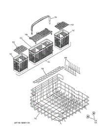 04 - Lower Rack Assembly parts for Ge Dishwasher GSD6700G02BB from AppliancePartsPros.com