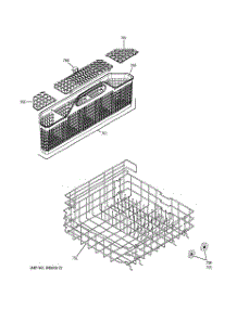 04 - Lower Rack Assembly parts for Ge Dishwasher GSD6360J01SS from AppliancePartsPros.com