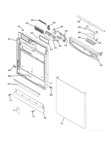 Escutcheon & Door Assembly parts for Ge Dishwasher GSD6300J00CC from AppliancePartsPros.com