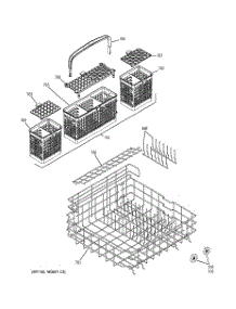 04 - Lower Rack Assembly parts for Ge Dishwasher GSD6700G00CC from AppliancePartsPros.com