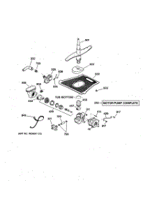 03 - Motor-Pump Mechanism parts for Ge Dishwasher GSD5600G00CC from AppliancePartsPros.com
