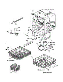02 - Body Parts parts for Ge Dishwasher GSD3600G00WW from AppliancePartsPros.com