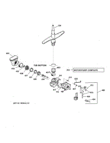 03 - Motor-Pump Mechanism parts for Ge Dishwasher GSD4010Z07AA from AppliancePartsPros.com