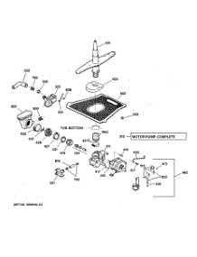 03 - Motor-Pump Mechanism parts for Ge Dishwasher ZBD4200D00BB from AppliancePartsPros.com