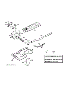 05 - Gas Valve & Burner Assembly parts for Ge Dryer DPSB619GD1WW from AppliancePartsPros.com